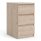 Naia Bedside Table Cabinet 3 Drawers in Jackson Hickory Oak - Price Crash Furniture