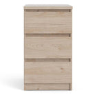 Naia Bedside Table Cabinet 3 Drawers in Jackson Hickory Oak - Price Crash Furniture