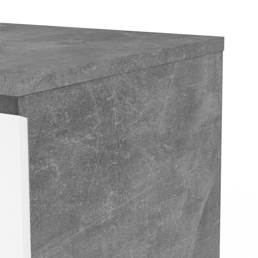 Naia Chest Of 3 Drawers in Concrete Grey and White High Gloss - Price Crash Furniture