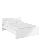 Naia Double Bed 4ft6in (140x190 cm) in White High Gloss - Price Crash Furniture