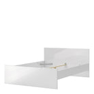 Naia Double Bed 4ft6in (140x190 cm) in White High Gloss - Price Crash Furniture