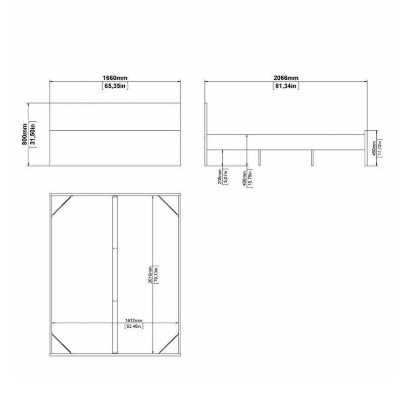 Naia Euro King Size Bed (160x200 cm) in Jackson Hickory Oak - Price Crash Furniture