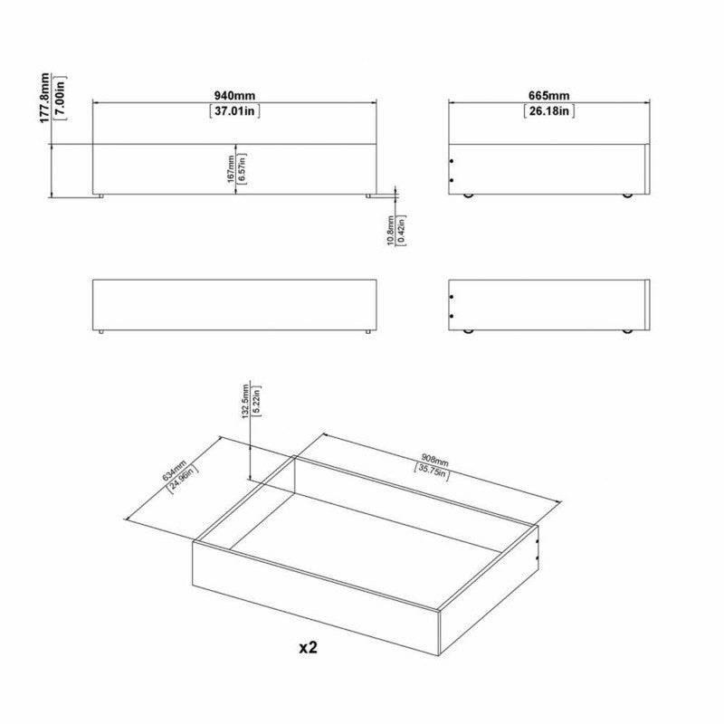 Naia Set Of 2 Underbed Drawers (Single or Double Bed) in Jackson Hickory Oak - Price Crash Furniture