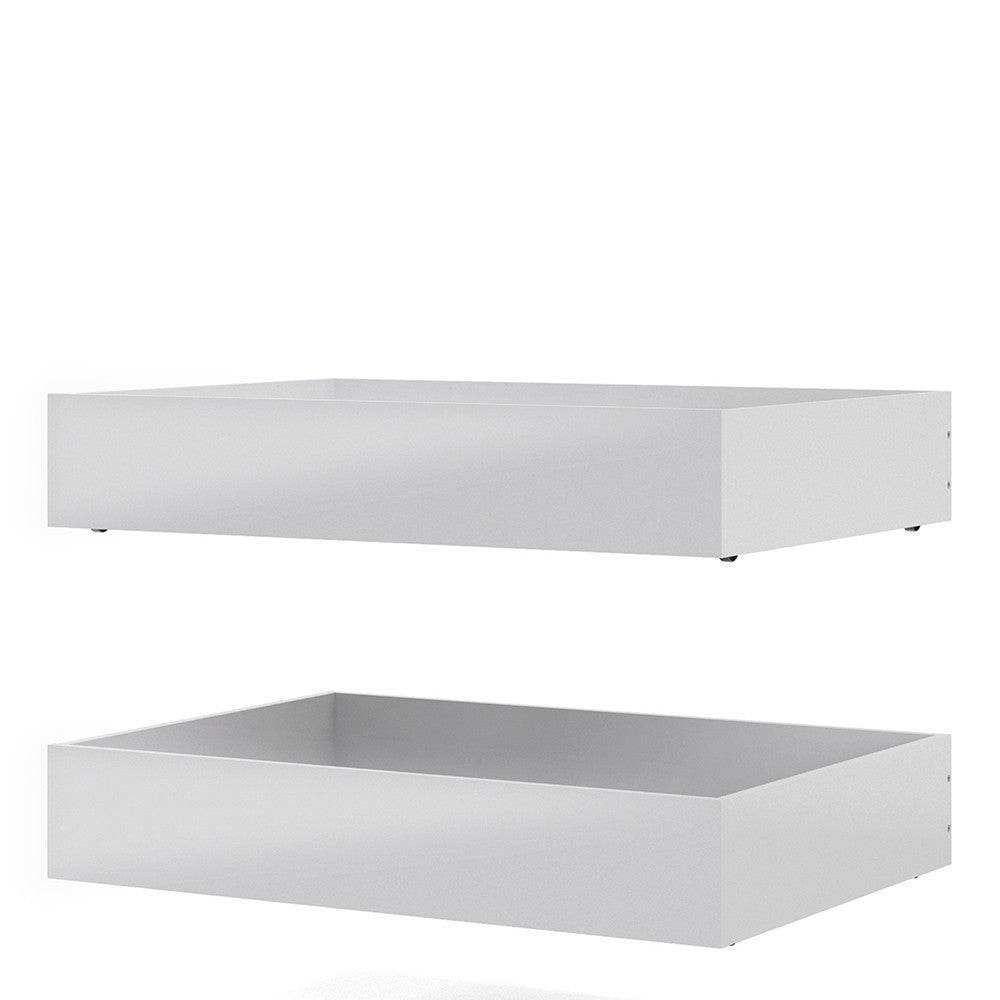 Naia Set Of 2 Underbed Drawers (Single Or Double Bed) In White Gloss - Price Crash Furniture