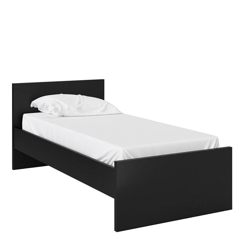 Naia Single Bed 3ft (90x190 cm) in Black Matt - Price Crash Furniture