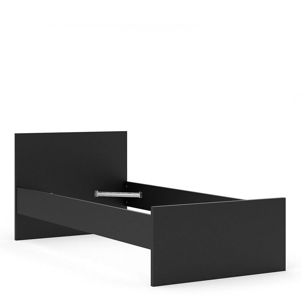 Naia Single Bed 3ft (90x190 cm) in Black Matt - Price Crash Furniture