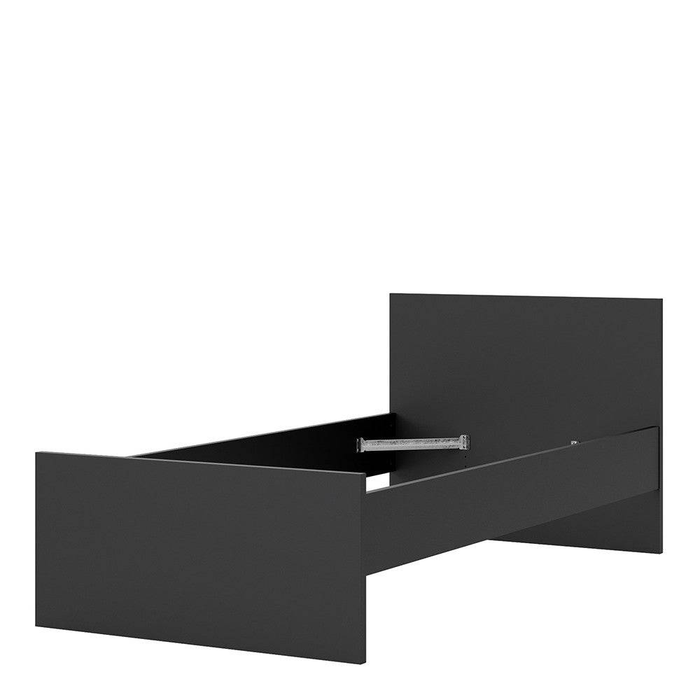 Naia Single Bed 3ft (90x190 cm) in Black Matt - Price Crash Furniture
