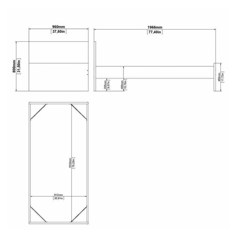 Naia Single Bed 3ft (90x190 cm) in Jackson Hickory Oak - Price Crash Furniture