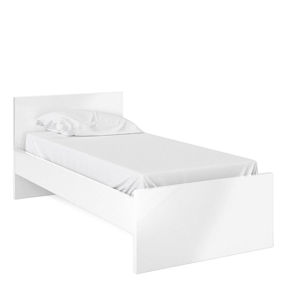 Naia Single Bed 3ft (90x190 cm) in White High Gloss - Price Crash Furniture