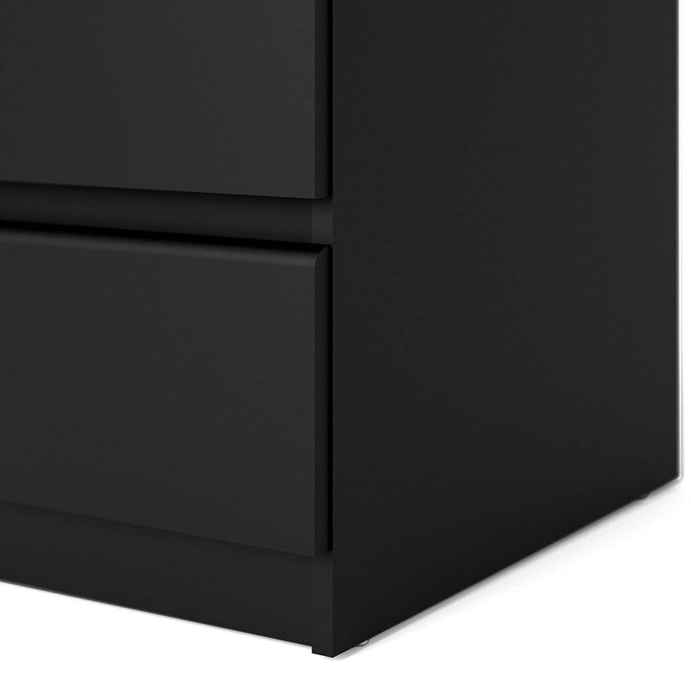 Naia Tall Narrow 5 Drawer Chest of Drawers / Tallboy in Black Matt - Price Crash Furniture