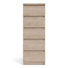 Naia Tall Narrow 5 Drawer Chest of Drawers / Tallboy in Jackson Hickory Oak - Price Crash Furniture