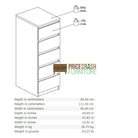 Naia Tall Narrow 5 Drawer Chest of Drawers / Tallboy in Jackson Hickory Oak - Price Crash Furniture