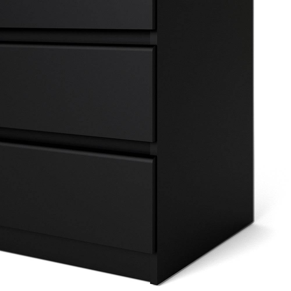 Naia Wide Chest Of 6 Drawers (3+3) in Black Matt - Price Crash Furniture