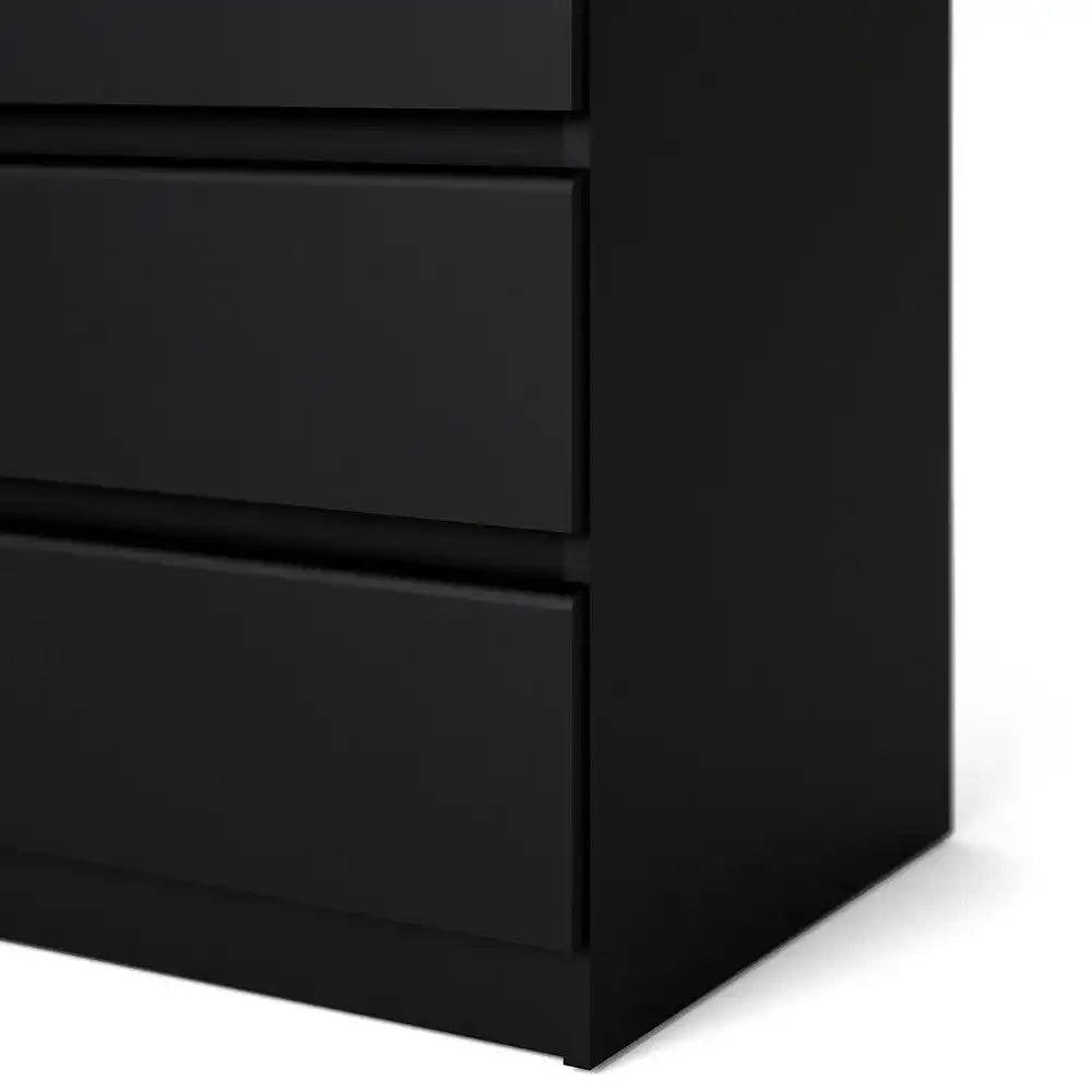 Naia Wide Chest Of 6 Drawers (3+3) in Black Matt - Price Crash Furniture