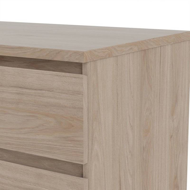 Naia Wide Chest of 6 Drawers (3+3) in Jackson Hickory Oak - Price Crash Furniture