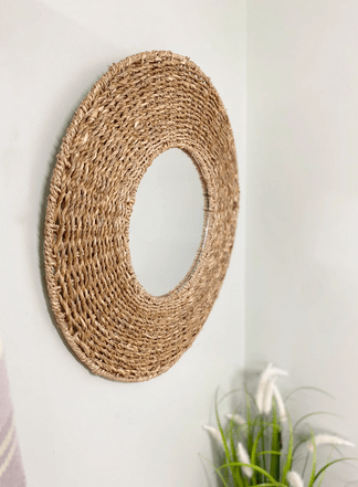 Natural Seagrass Mirror 50cm - Price Crash Furniture