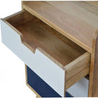 Navy Gradient 3 Drawer Hand-Painted Bedside - Price Crash Furniture