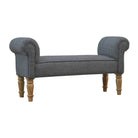 Nimes Collection French Black Tweed Bedroom Bench - Price Crash Furniture