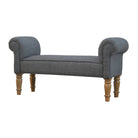 Nimes Collection French Black Tweed Bedroom Bench - Price Crash Furniture