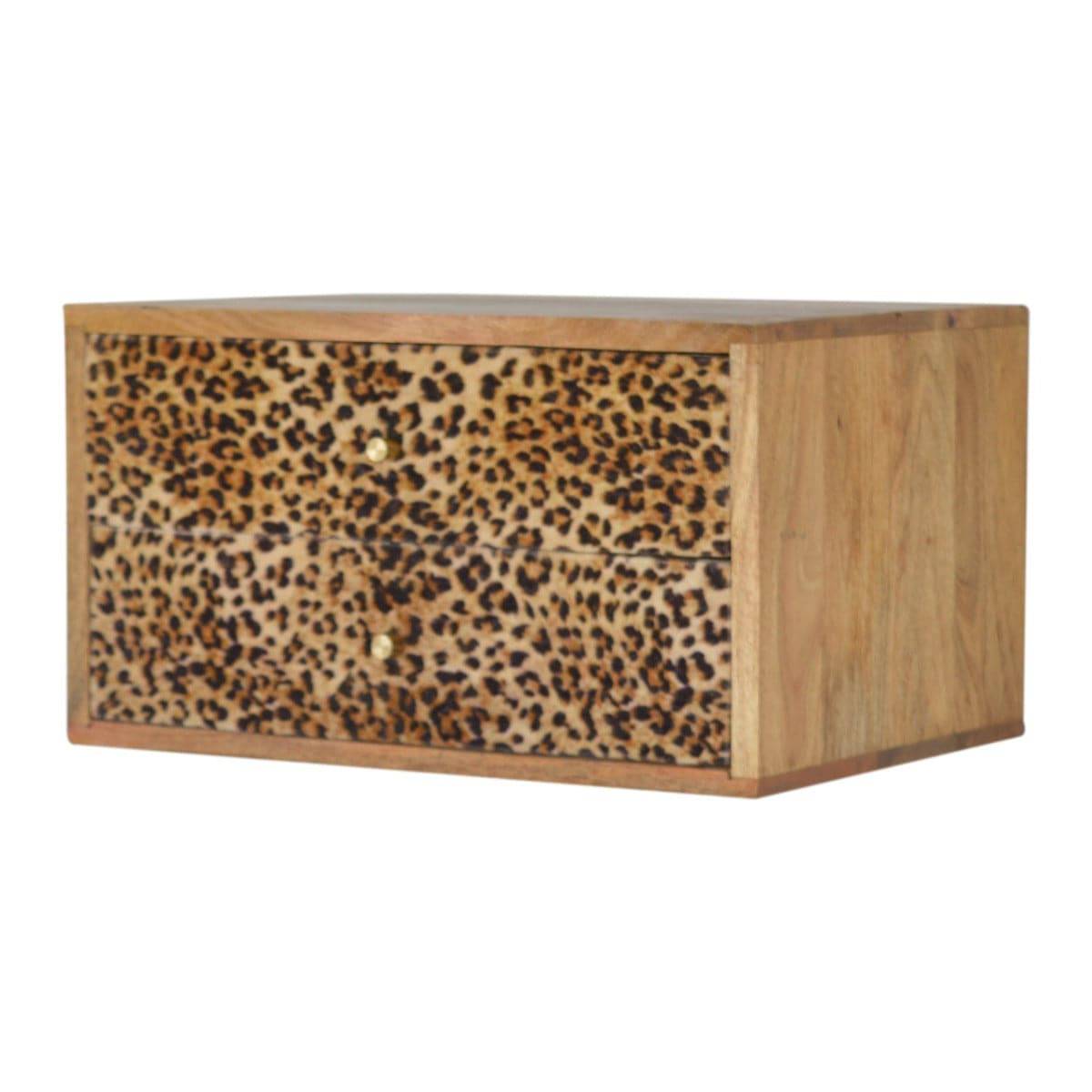 Wall Leopard Print Bedside - Price Crash Furniture