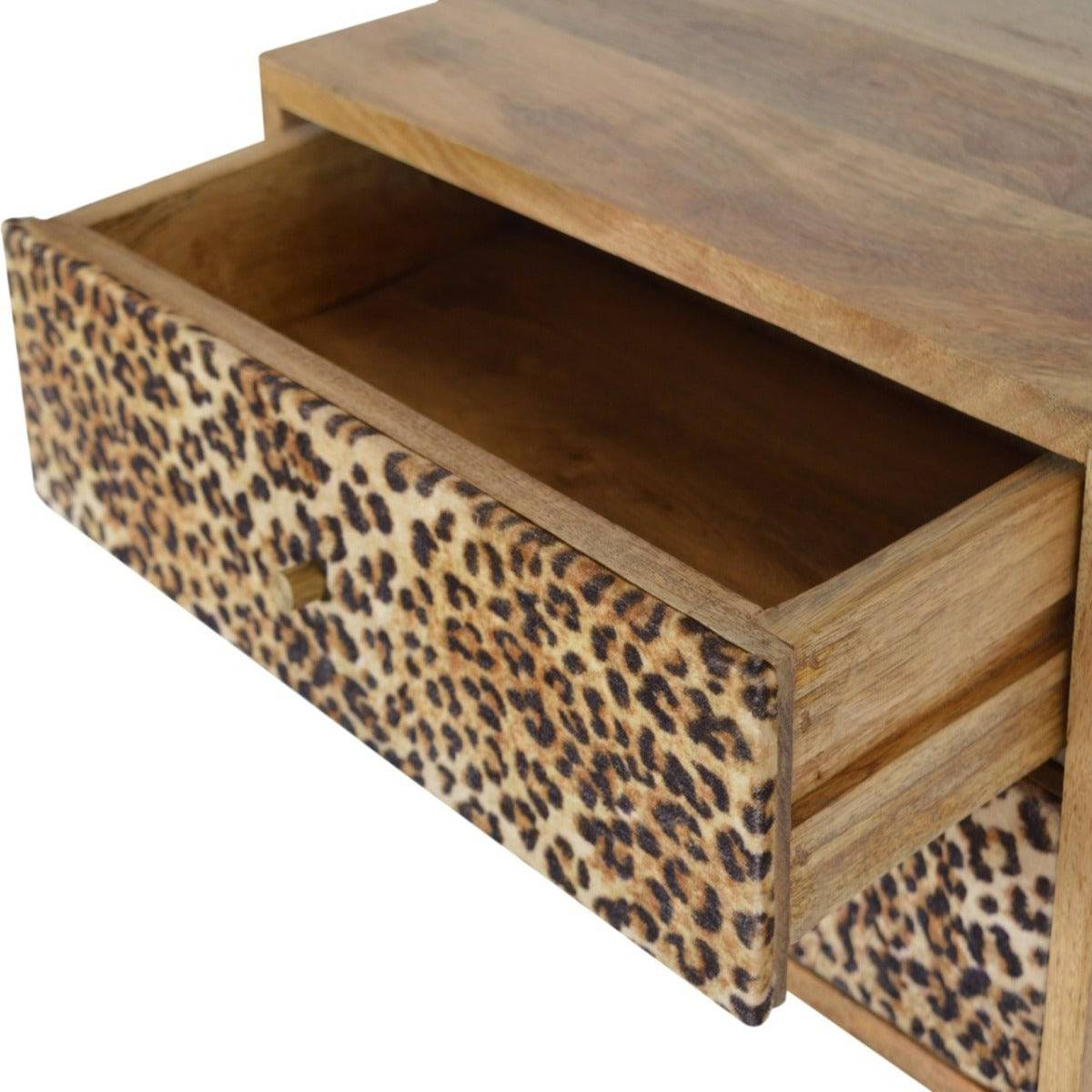 Wall Leopard Print Bedside - Price Crash Furniture