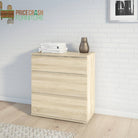 Nova 3 Drawer Chest of Drawers in Oak - Price Crash Furniture