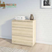 Nova 3 Drawer Chest of Drawers in Oak - Price Crash Furniture