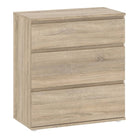 Nova 3 Drawer Chest of Drawers in Oak - Price Crash Furniture