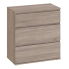 Nova 3 Drawer Chest of Drawers in Truffle Oak - Price Crash Furniture