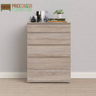 Nova 5 Drawer Chest of Drawers in Truffle Oak - Price Crash Furniture