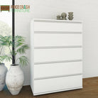 Nova 5 Drawer Chest of Drawers in White - Price Crash Furniture