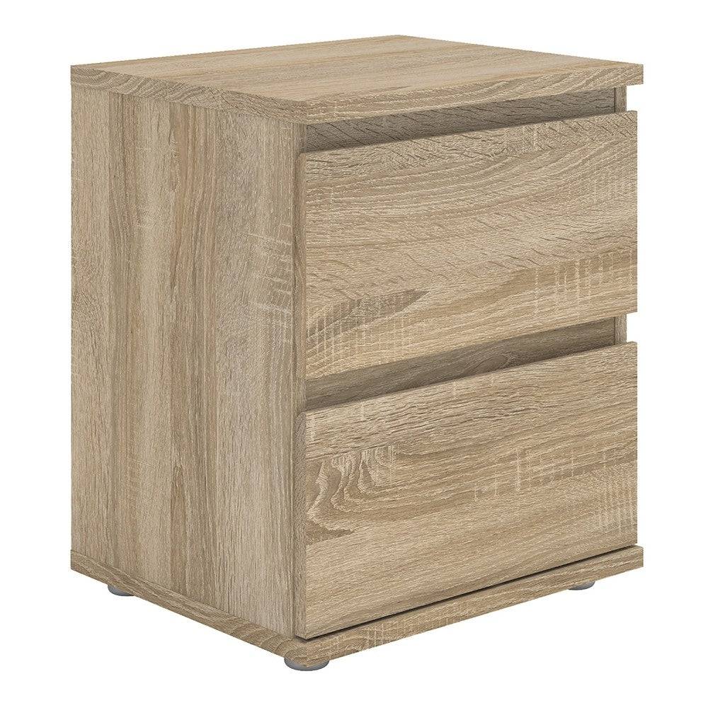 Nova Bedside 2 Drawer in Oak - Price Crash Furniture