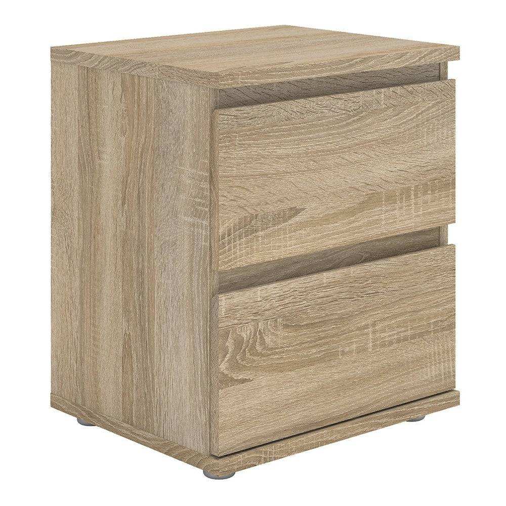 Nova Bedside 2 Drawer in Oak - Price Crash Furniture