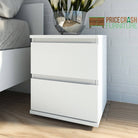 Nova Bedside 2 Drawer in White - Price Crash Furniture