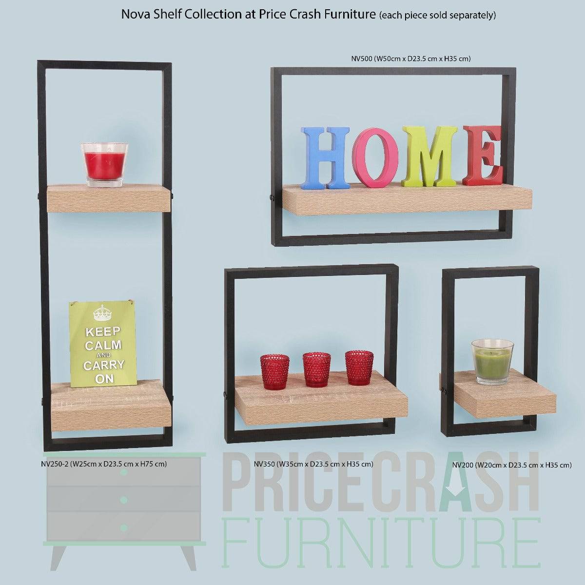 Nova Double Framed Floating Wall Shelf Kit by Core - Price Crash Furniture