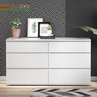 Nova Large Wide 6 Drawer Chest of Drawers (3+3) in White - Price Crash Furniture