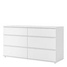 Nova Large Wide 6 Drawer Chest of Drawers (3+3) in White - Price Crash Furniture