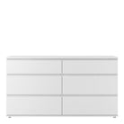 Nova Large Wide 6 Drawer Chest of Drawers (3+3) in White - Price Crash Furniture