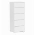 Nova Tall Narrow 5 Drawer Chest of Drawers Tallboy in White - Price Crash Furniture