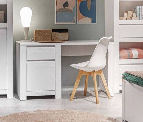Novi 1 Door 1 Drawer Desk In Alpine White - Price Crash Furniture