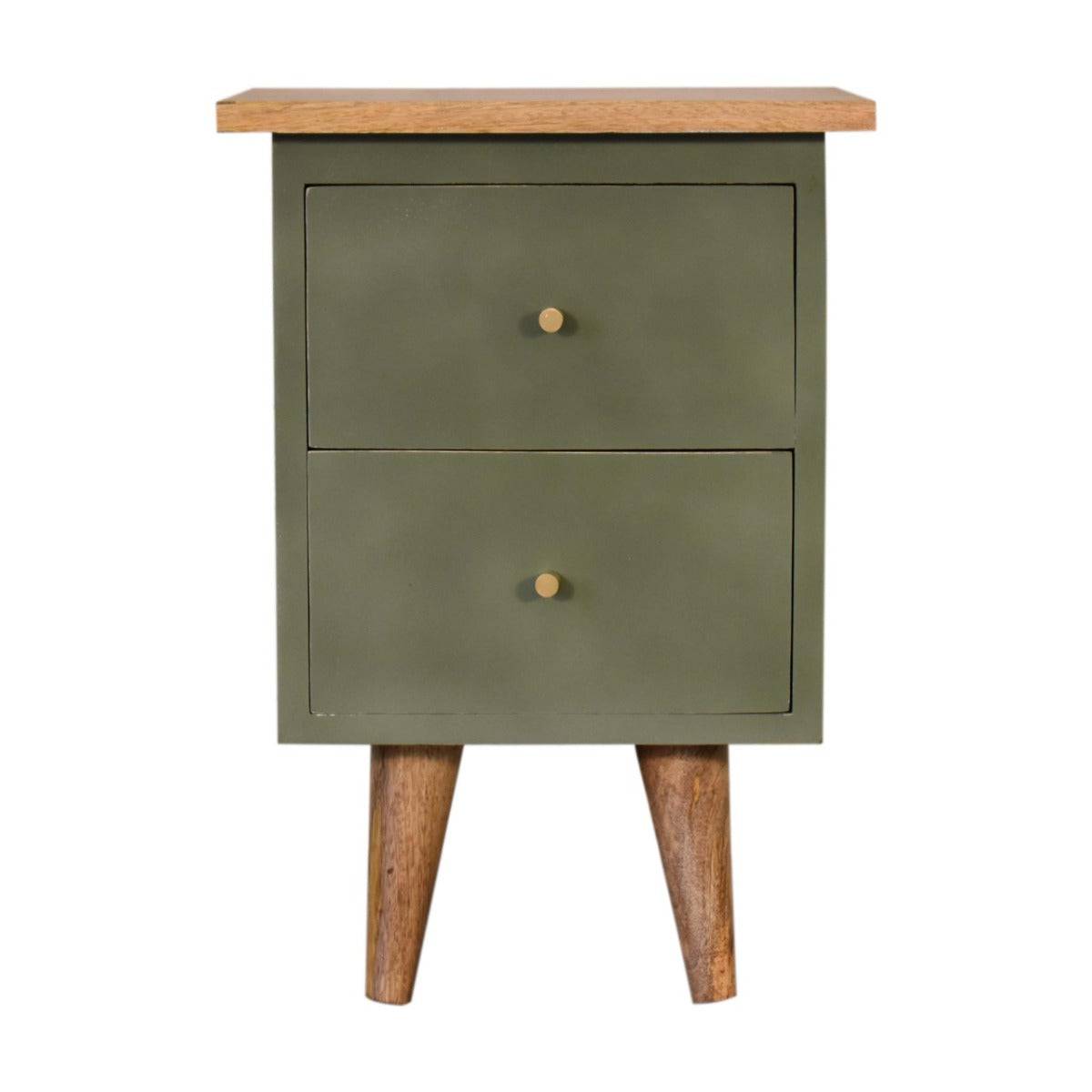 Olive Hand Painted Bedside - Price Crash Furniture