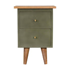 Olive Hand Painted Bedside - Price Crash Furniture