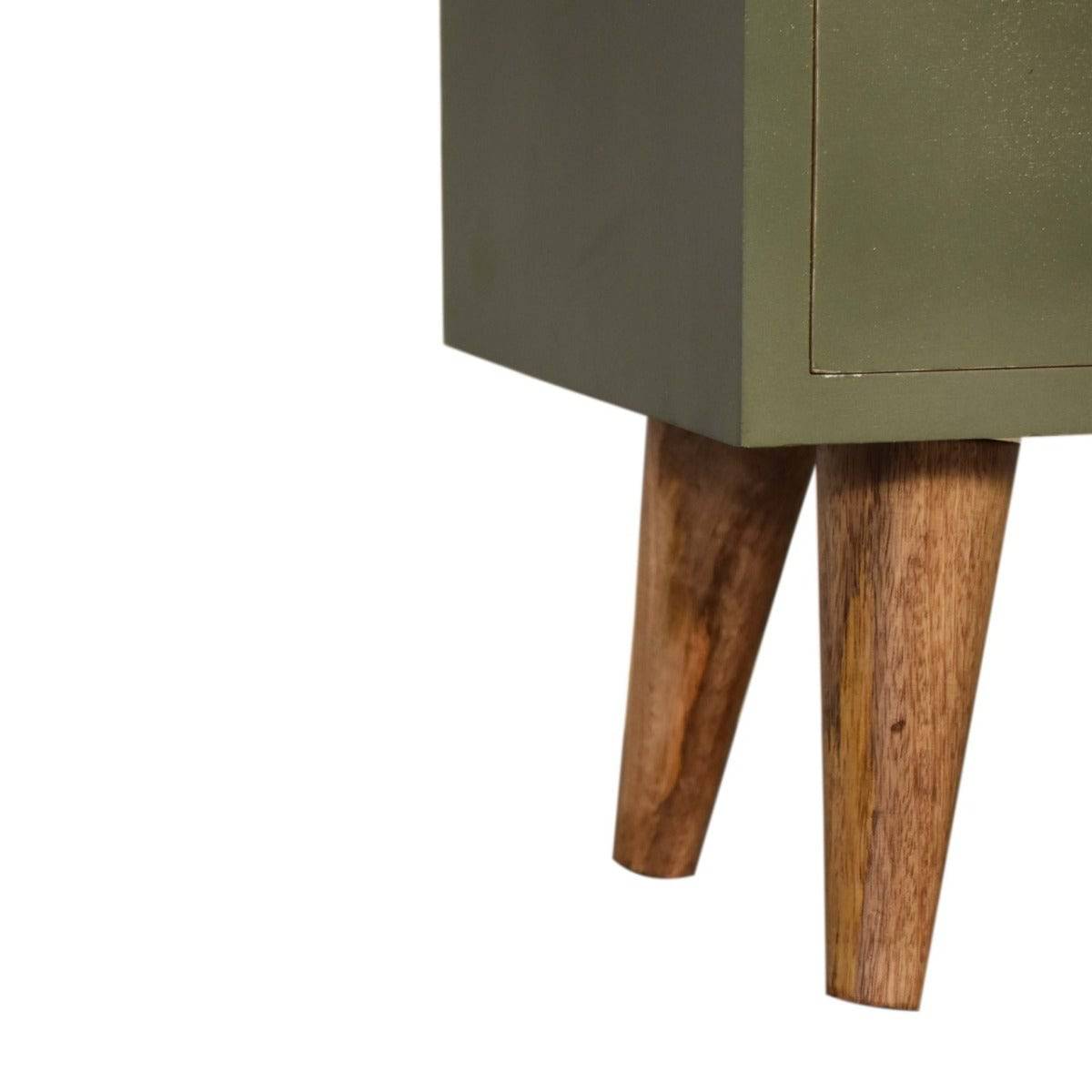 Olive Hand Painted Bedside - Price Crash Furniture