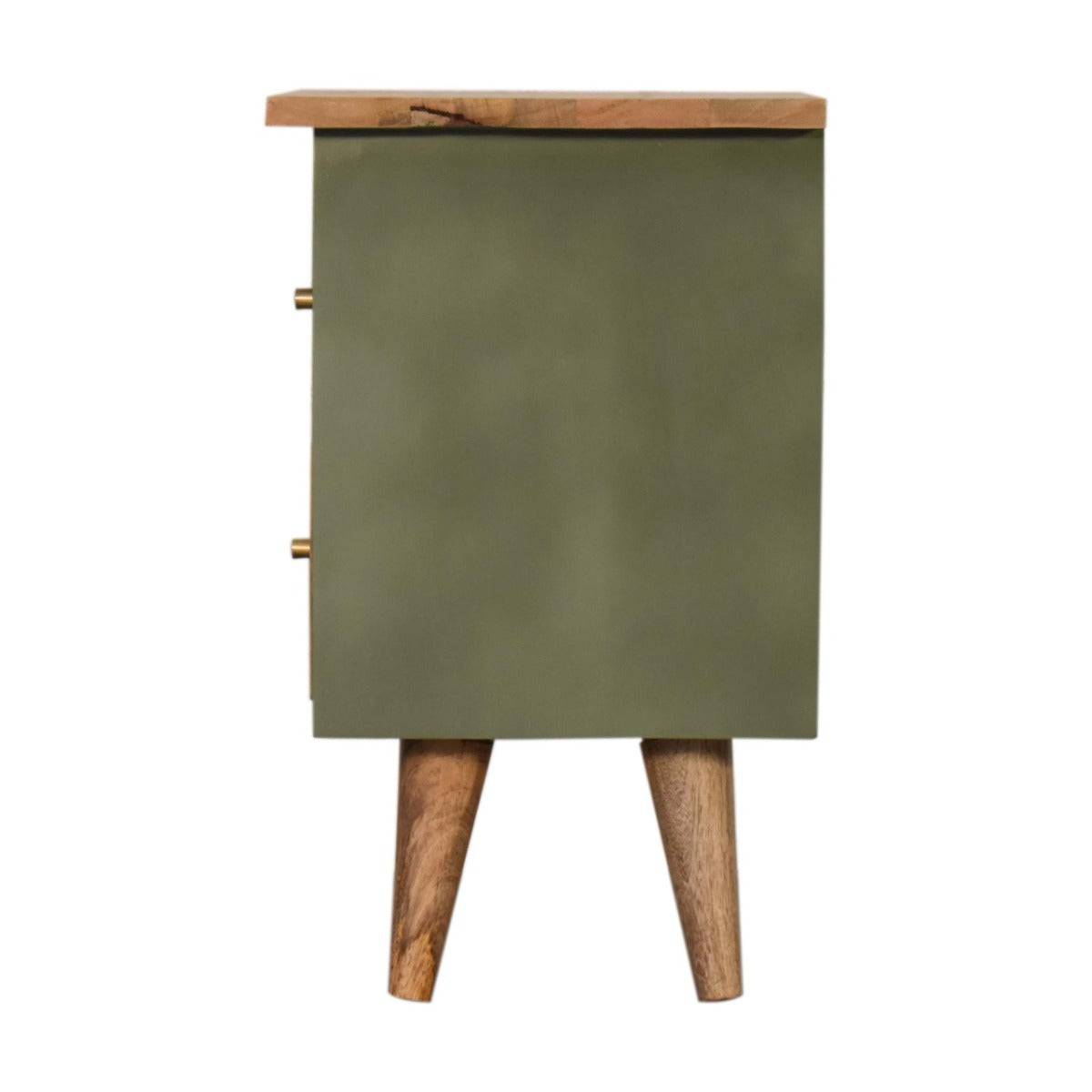 Olive Hand Painted Bedside - Price Crash Furniture