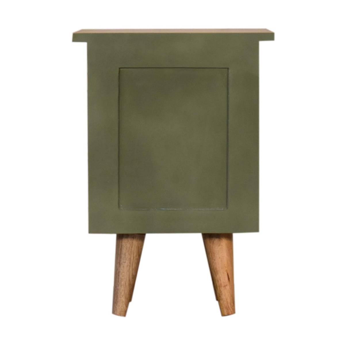 Olive Hand Painted Bedside - Price Crash Furniture