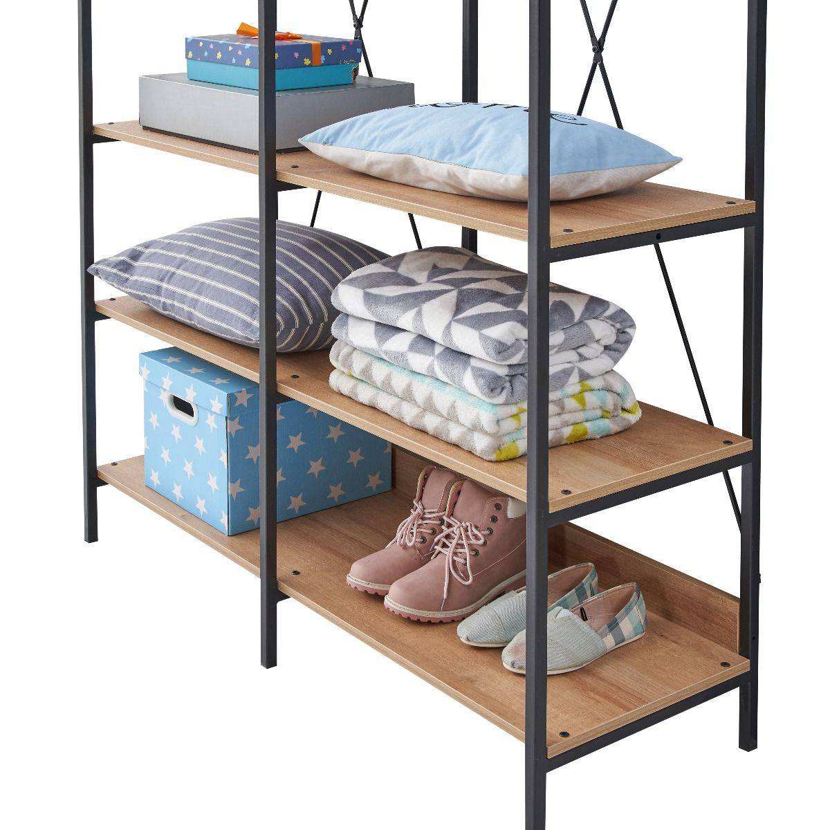 Claire Bedroom Double Open Wardrobe in Riviera Oak - Price Crash Furniture