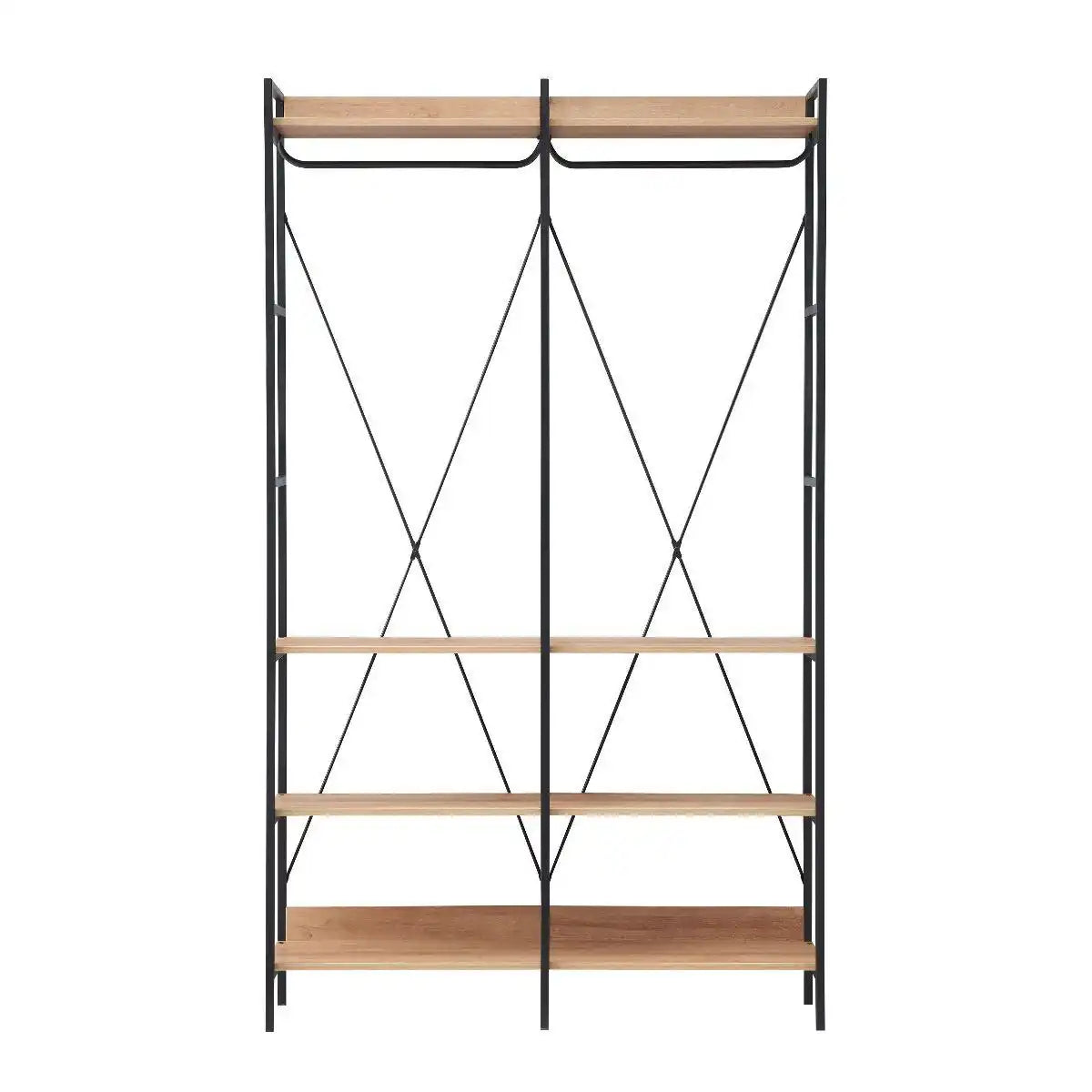 Claire Bedroom Double Open Wardrobe in Riviera Oak - Price Crash Furniture