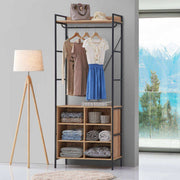 Claire Bedroom Open Wardrobe with 8 Shelves in Light Oak - Price Crash Furniture