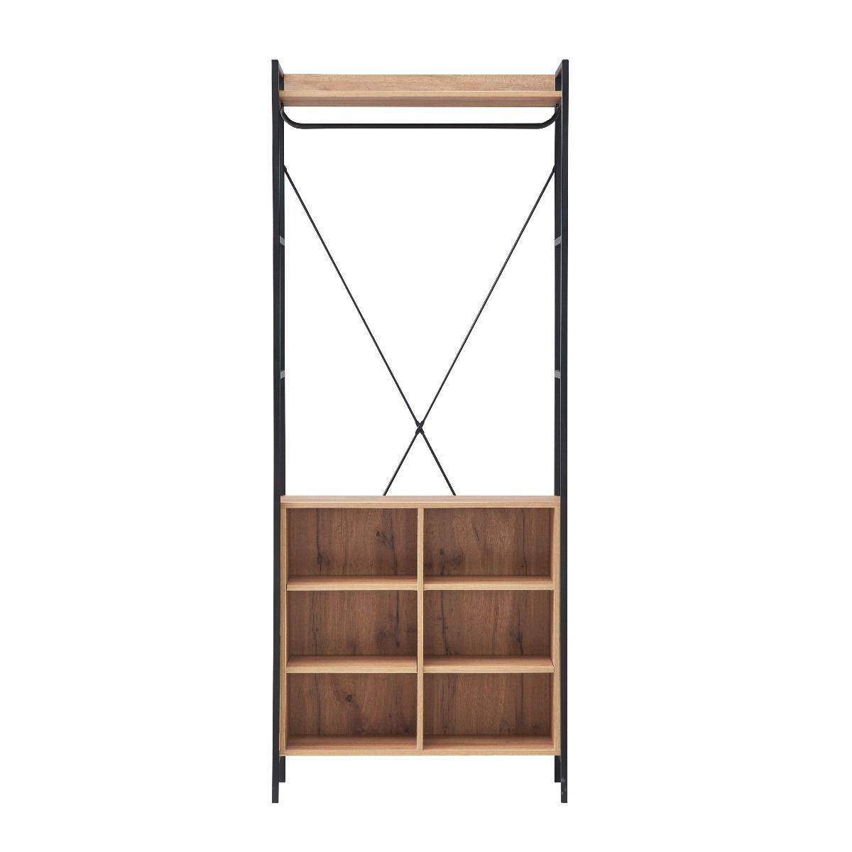 OPEN WARDROBE WITH 8 SHELVES Claire Bedroom - Price Crash Furniture