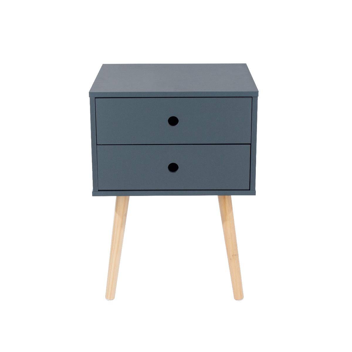 Options Scandia 2 drawer petite beside cabinet in Blue MDF with solid wooden legs - Price Crash Furniture